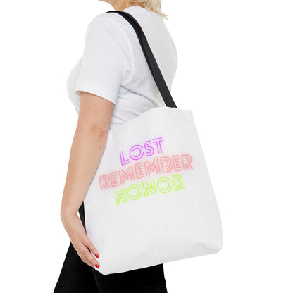 Tote Bag: Lost Remember Honor White