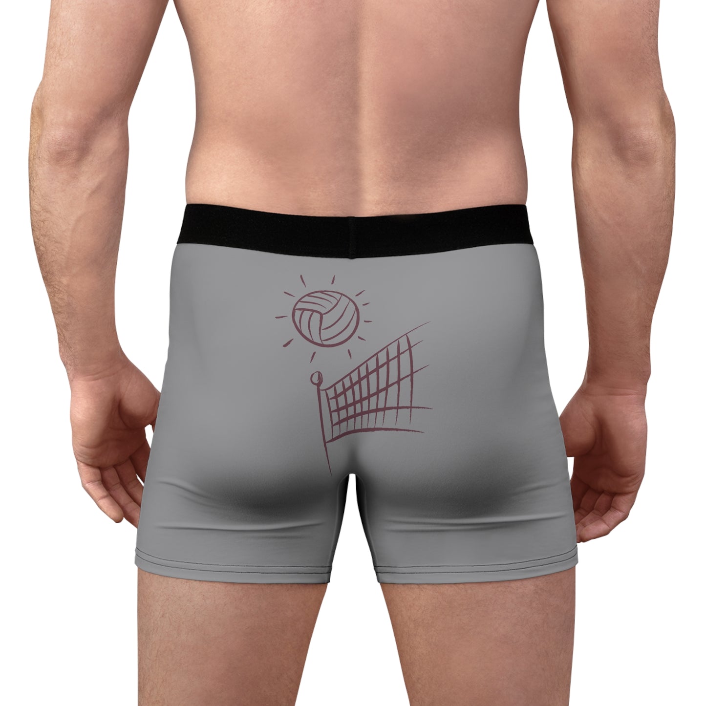 Men's Boxer Briefs: Volleyball Grey