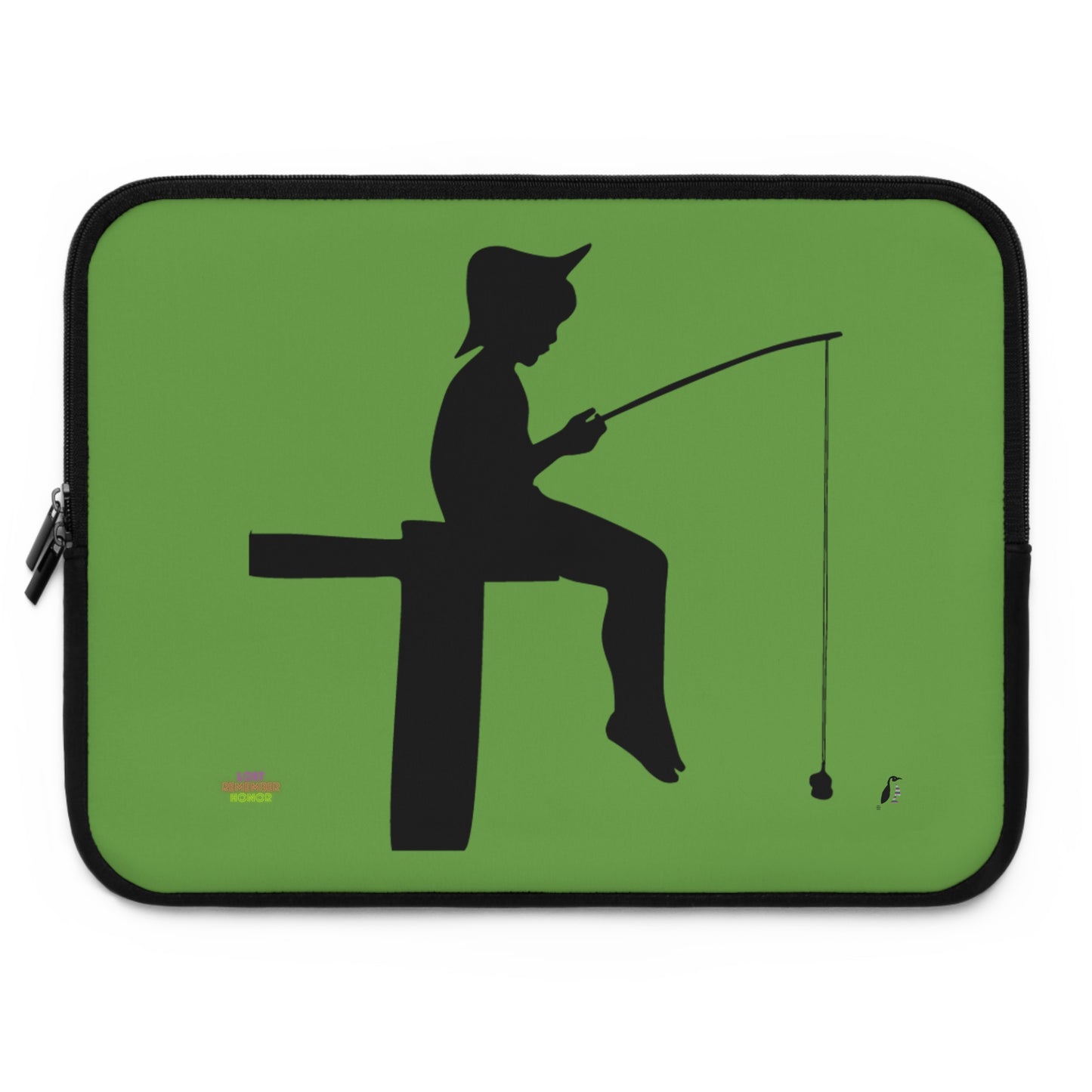 Laptop Sleeve: Fishing Green