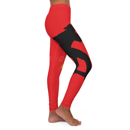 Women's Spandex Leggings: Skateboarding Red