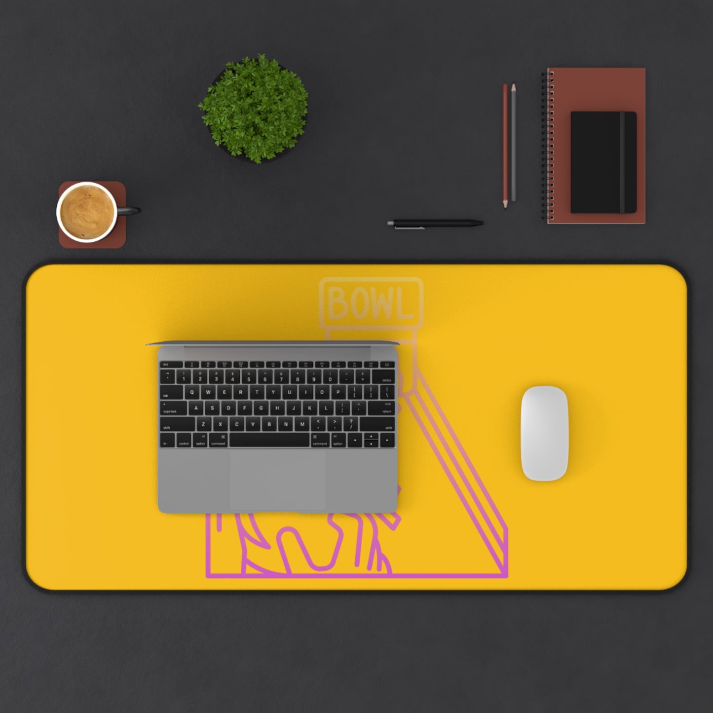 Desk Mat: Bowling Yellow