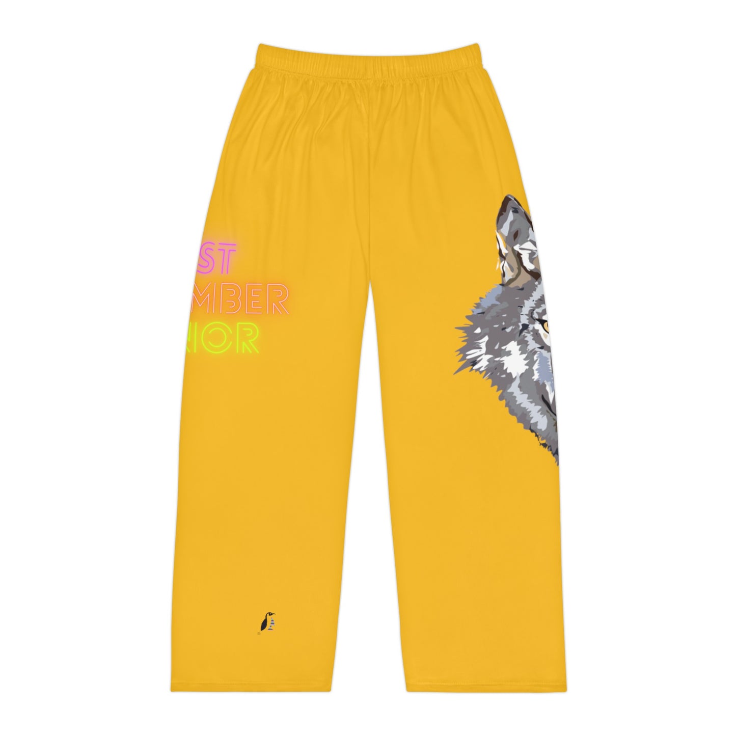 Men's Pajama Pants: Wolves Yellow