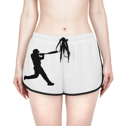 Women's Relaxed Shorts: Baseball White