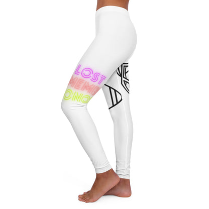 Women's Spandex Leggings: Football White