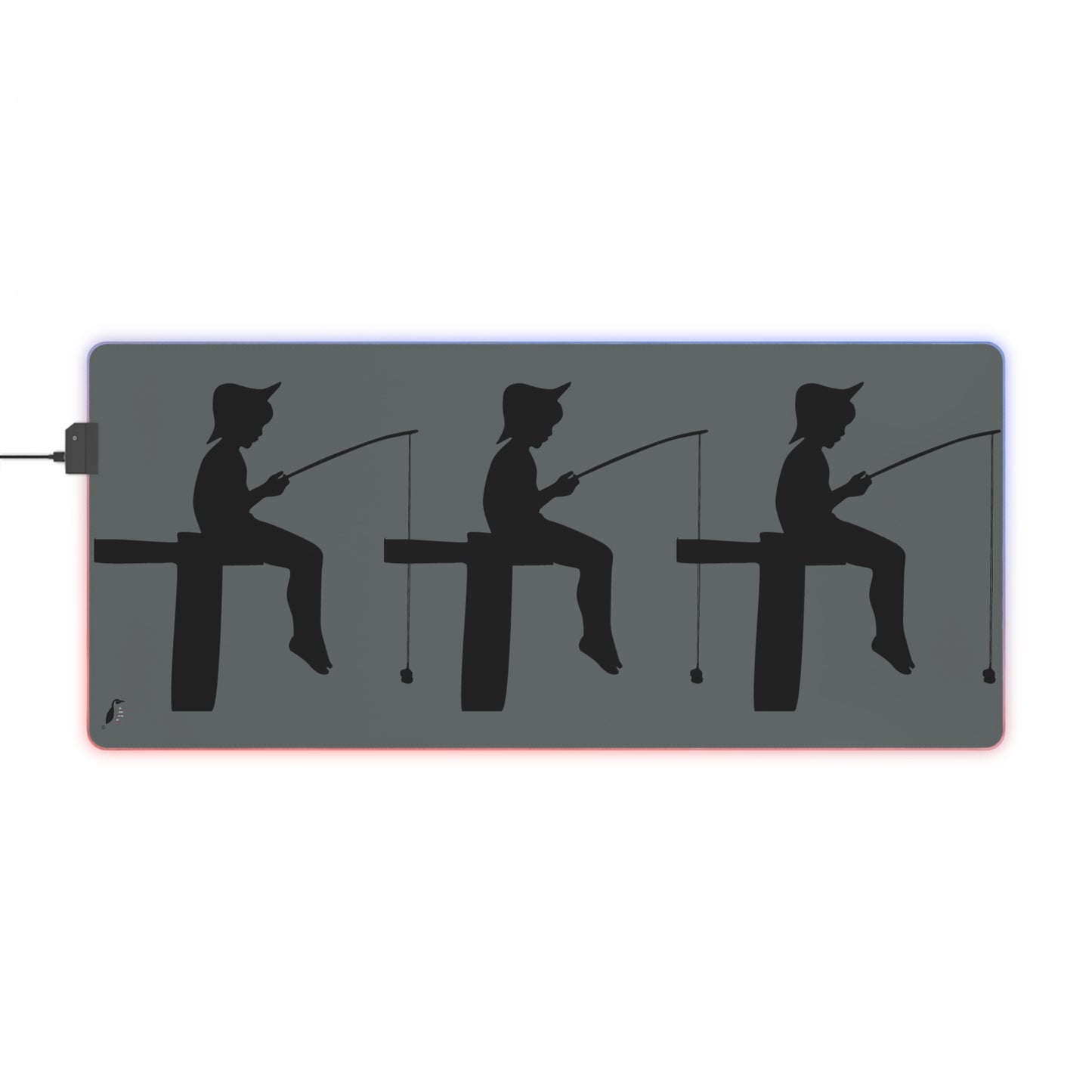 LED Gaming Mouse Pad: Fishing Dark Grey