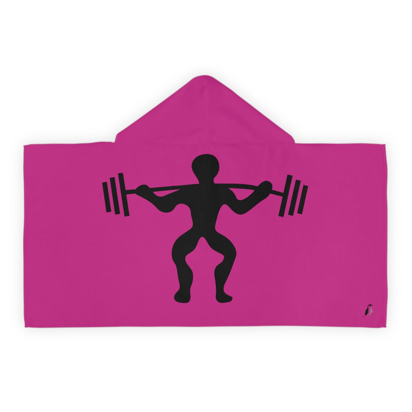 Youth Hooded Towel: Weightlifting Pink
