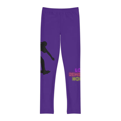 Youth Full-Length Leggings: Skateboarding Purple