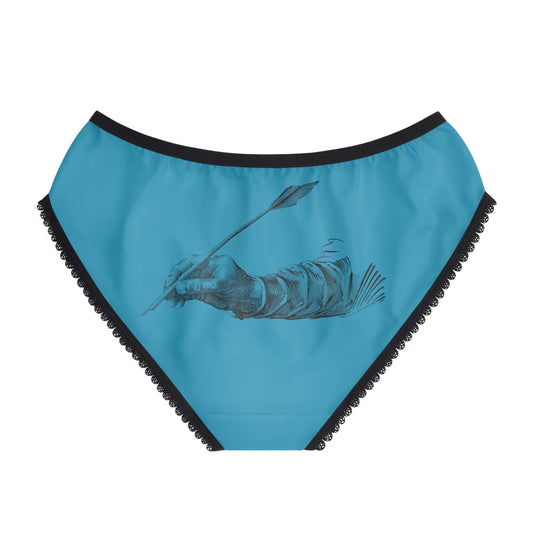 Women's Briefs: Writing Turquoise