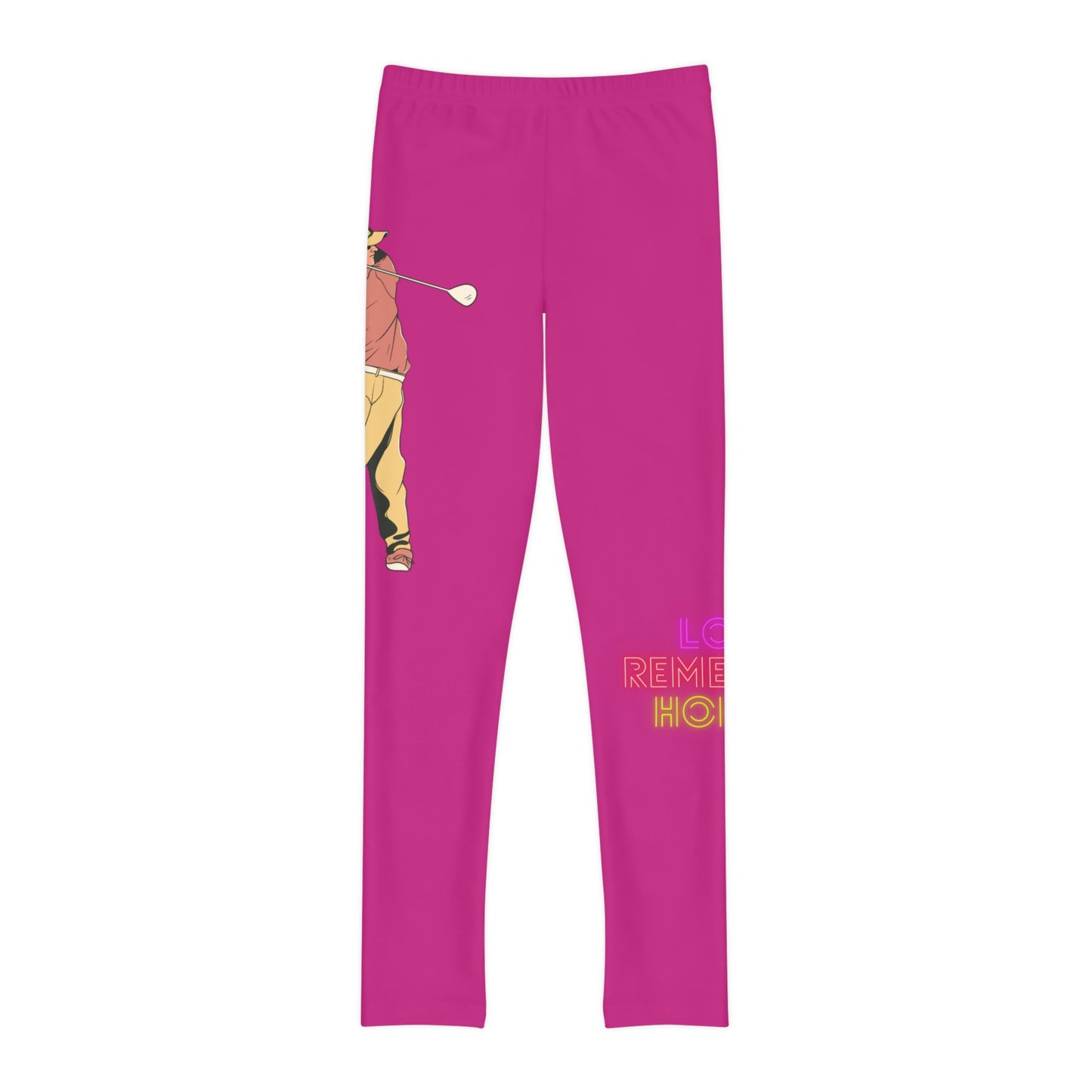 Youth Full-Length Leggings: Golf Pink