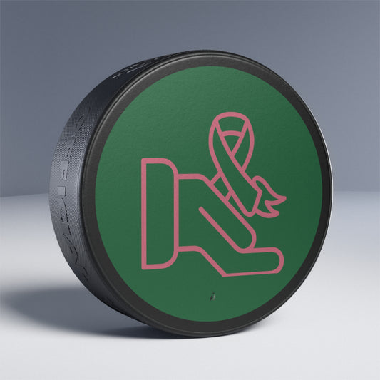 Hockey Puck: Fight Cancer Dark Green