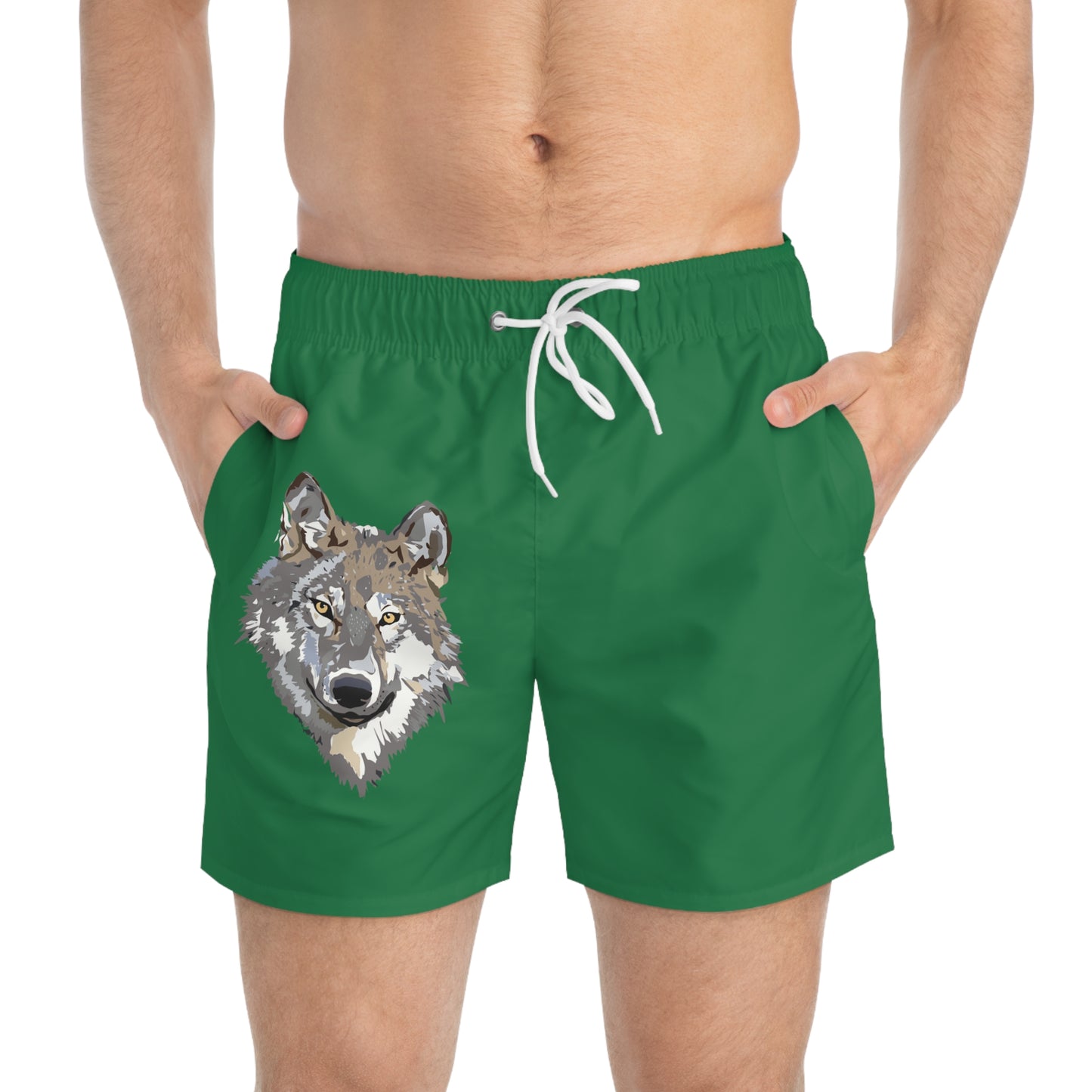 Swim Trunks: Wolves Dark Green