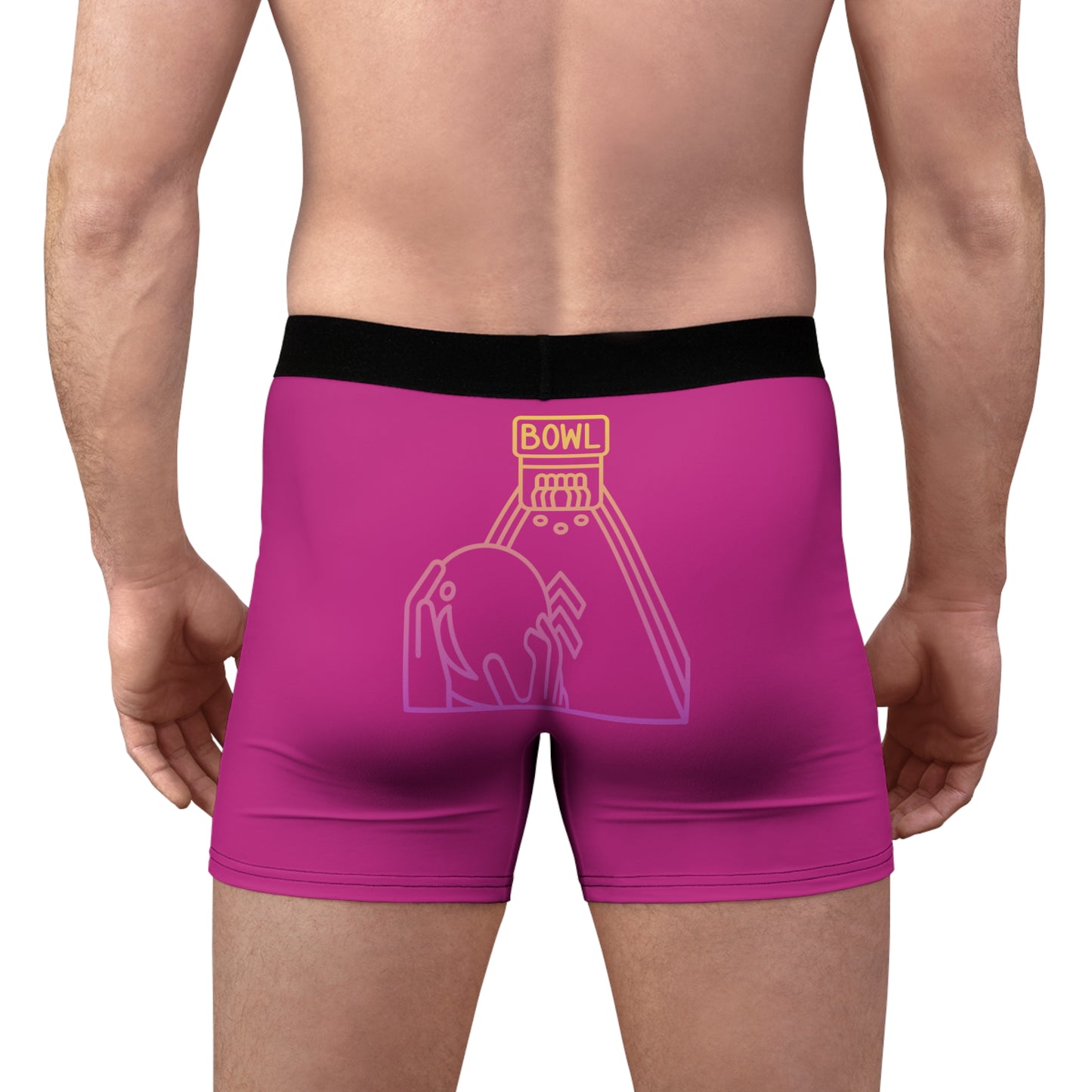 Men's Boxer Briefs: Bowling Pink