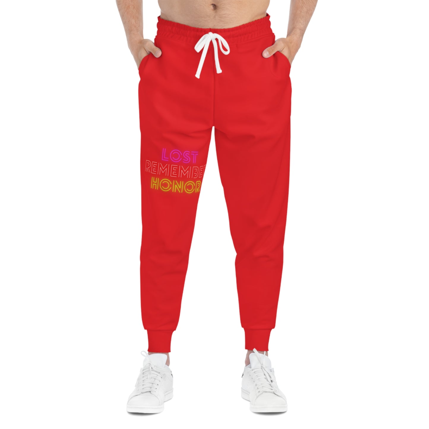 Athletic Joggers: Lost Remember Honor Red