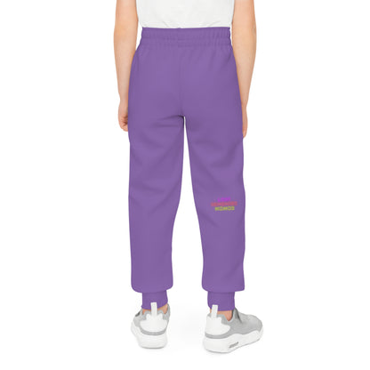 Youth Joggers: Crazy Penguin World Logo Lite Purple