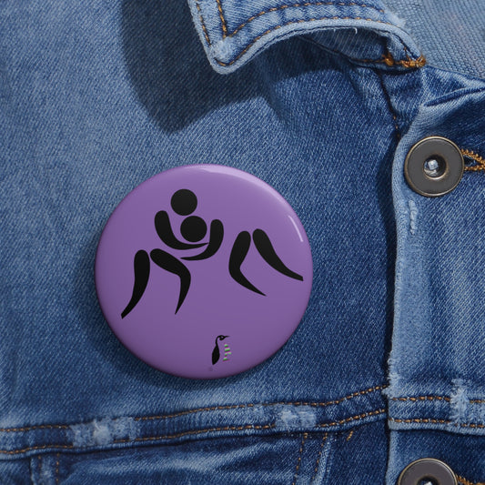 Custom Pin Buttons Wrestling Lite Purple
