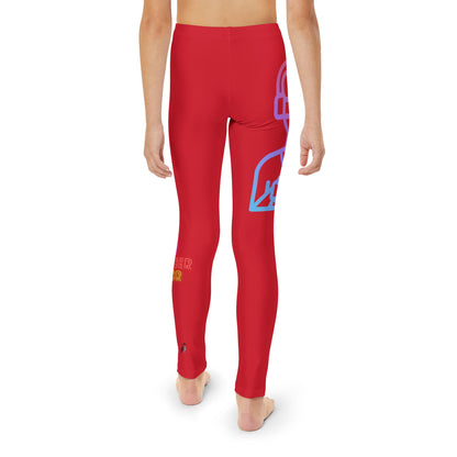 Youth Full-Length Leggings: Gaming Dark Red