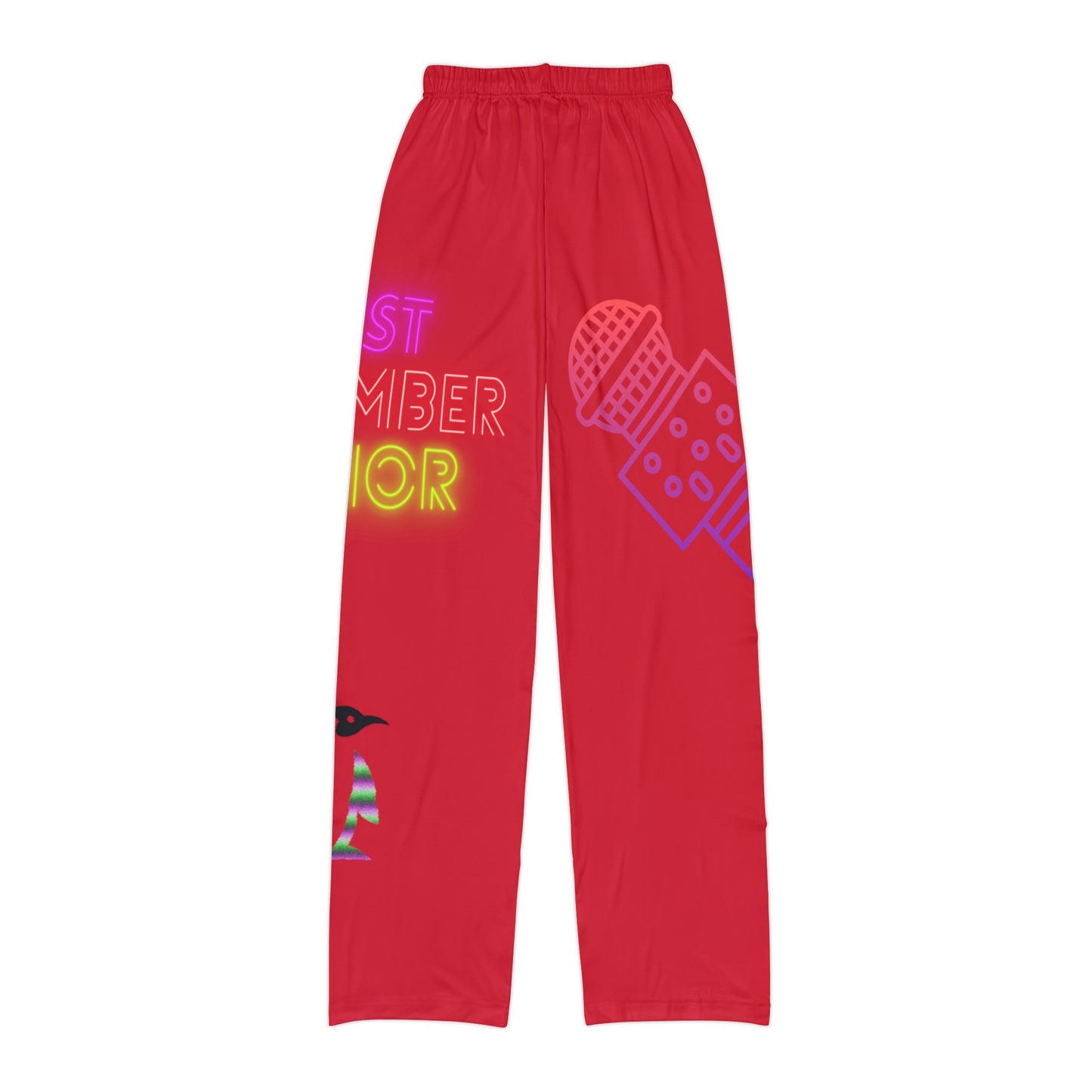 Kids Pajama Pants: Music Dark Red