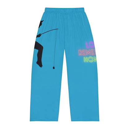 Men's Pajama Pants: Fishing Turquoise