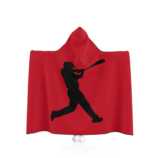 Hooded Blanket: Baseball Dark Red