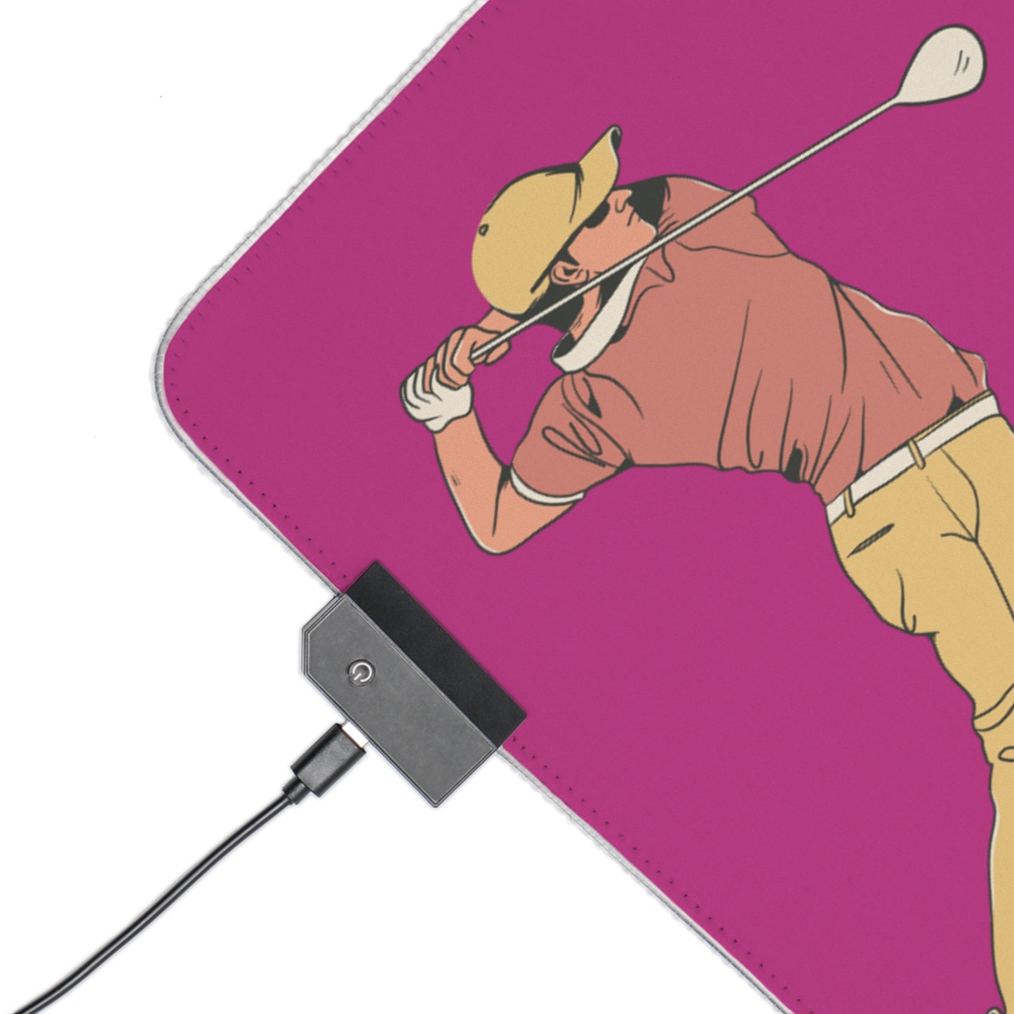 LED Gaming Mouse Pad: Golf Pink