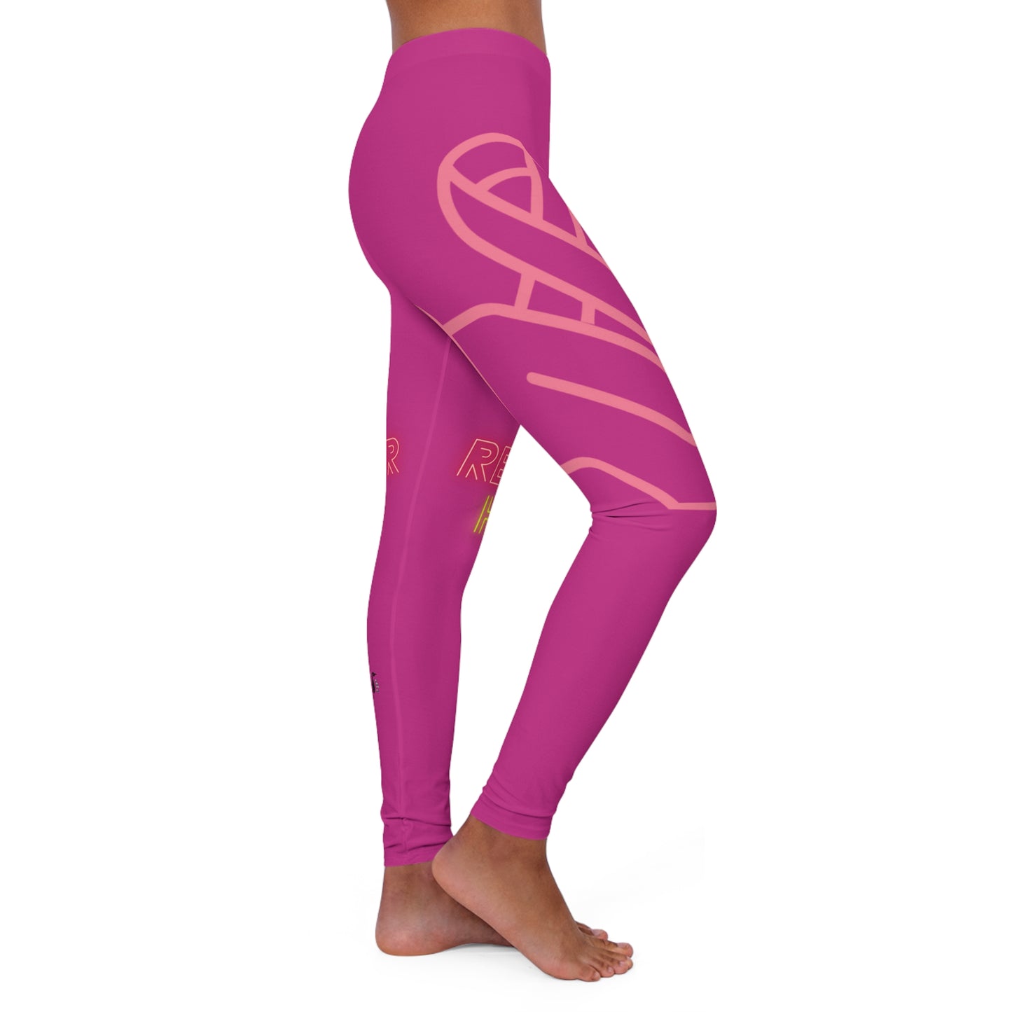 Women's Spandex Leggings: Fight Cancer Pink