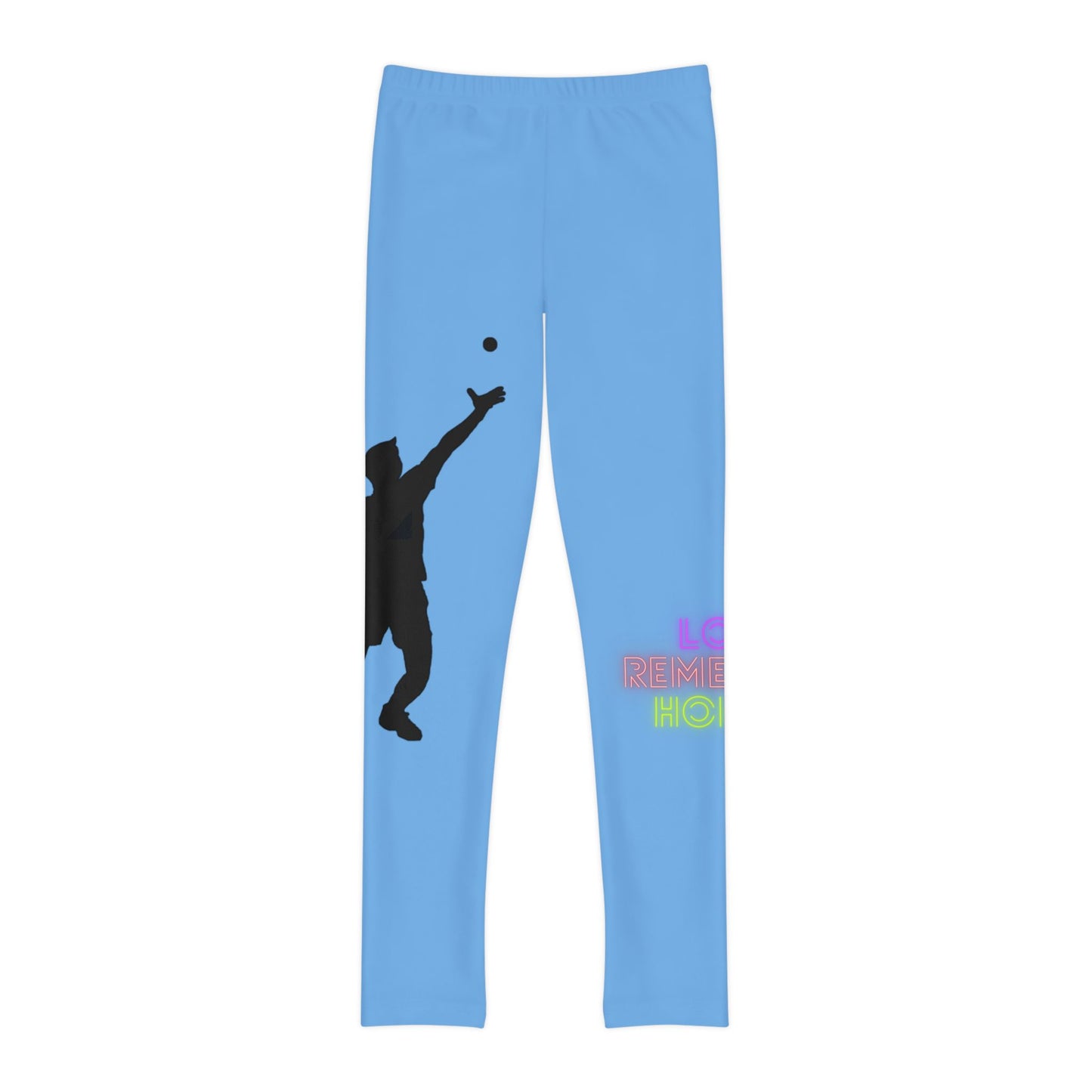 Youth Full-Length Leggings: Tennis Lite Blue