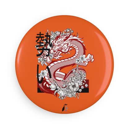 Button Magnet, Round (1 & 10 pcs): Dragons Orange