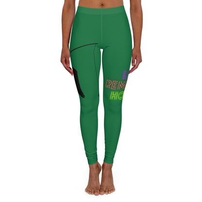 Women's Spandex Leggings: Fishing Dark Green