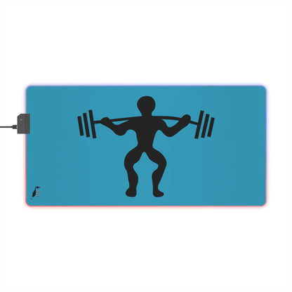 LED Gaming Mouse Pad: Weightlifting Turquoise