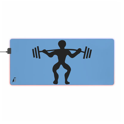 LED Gaming Mouse Pad: Weightlifting Lite Blue