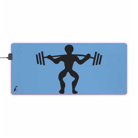 LED Gaming Mouse Pad: Weightlifting Lite Blue