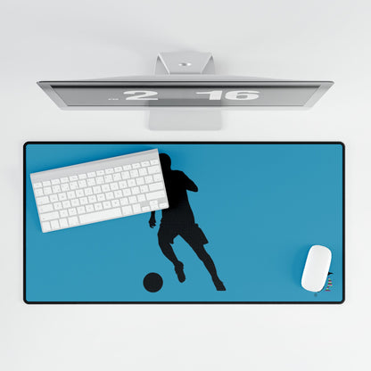 Desk Mats: Soccer Turquoise