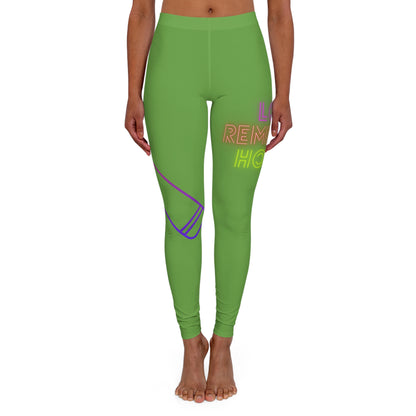 Women's Spandex Leggings: Music Green