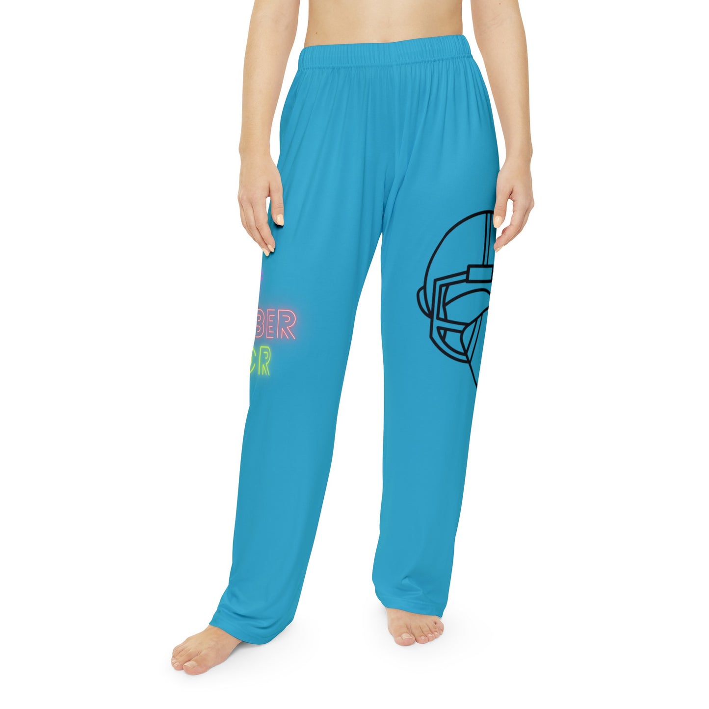 Women's Pajama Pants: Football Turquoise