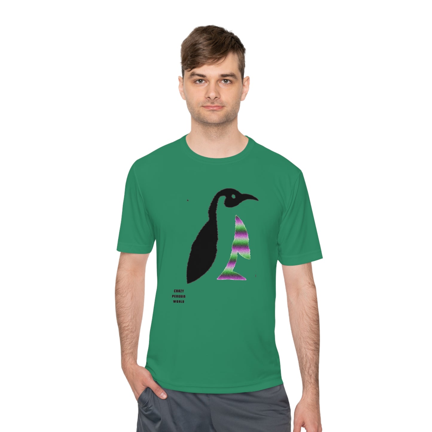 Moisture Wicking Tee: Crazy Penguin World Logo #2