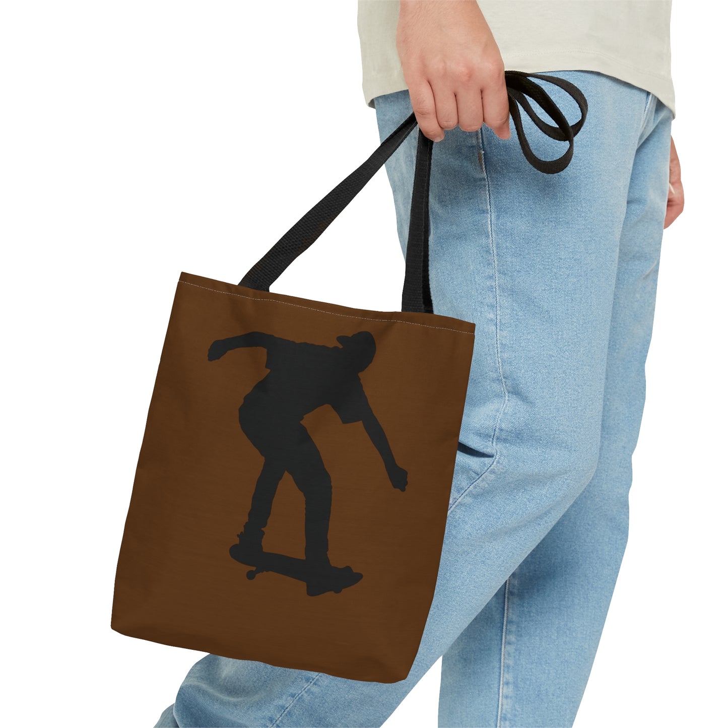 Tote Bag: Skateboarding Brown