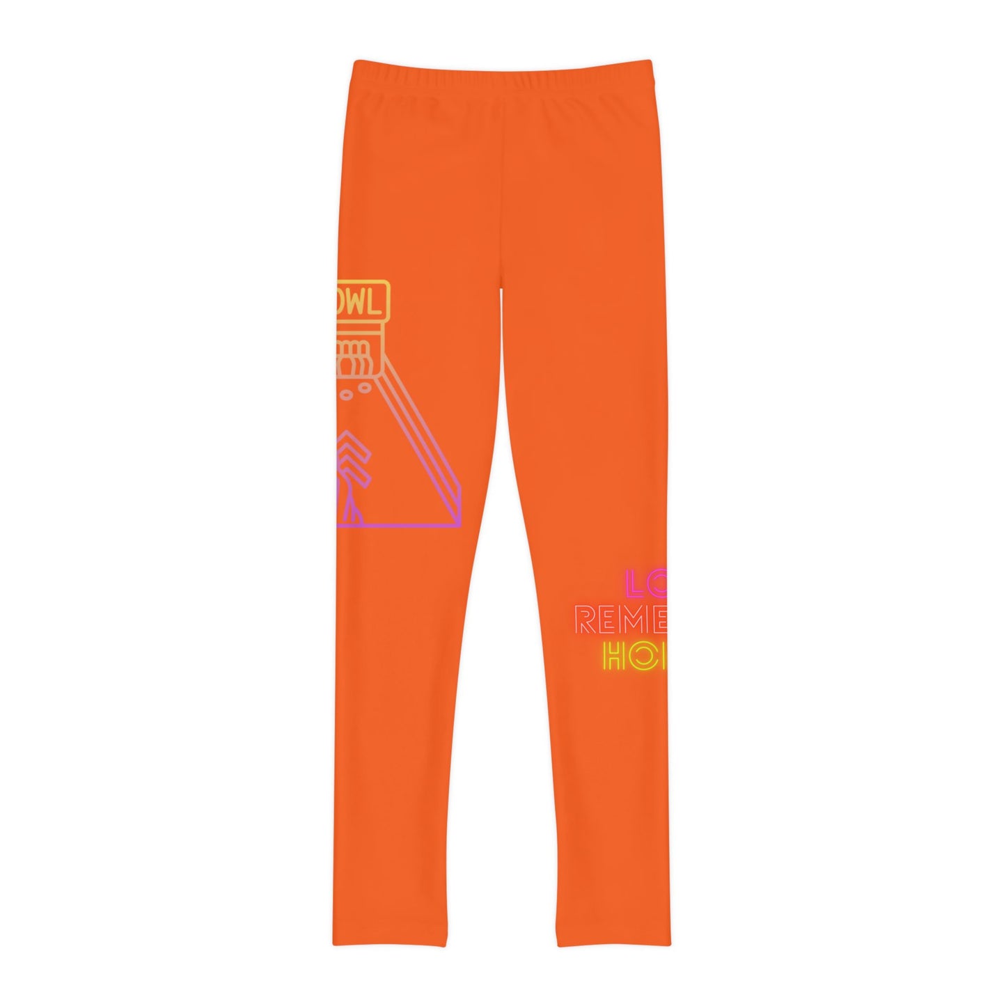 Youth Full-Length Leggings: Bowling Orange