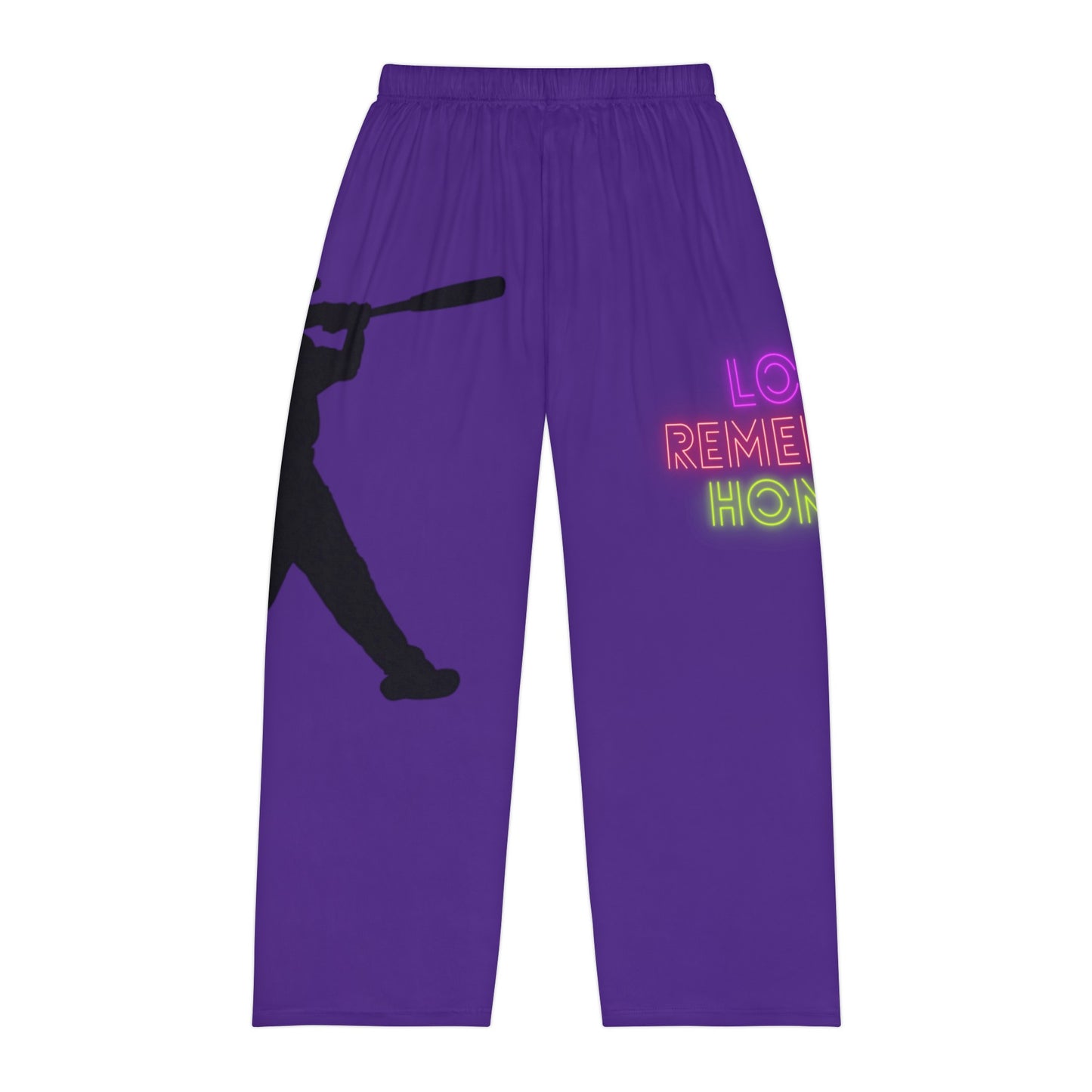 Men's Pajama Pants: Baseball Purple