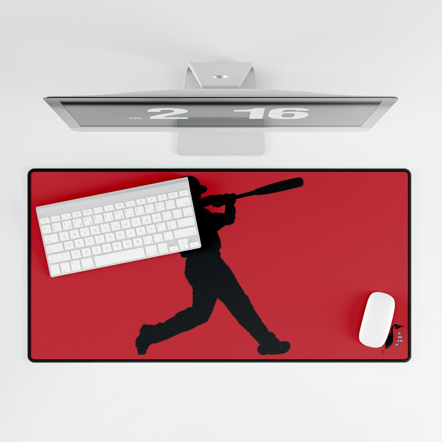 Desk Mats: Baseball Dark Red