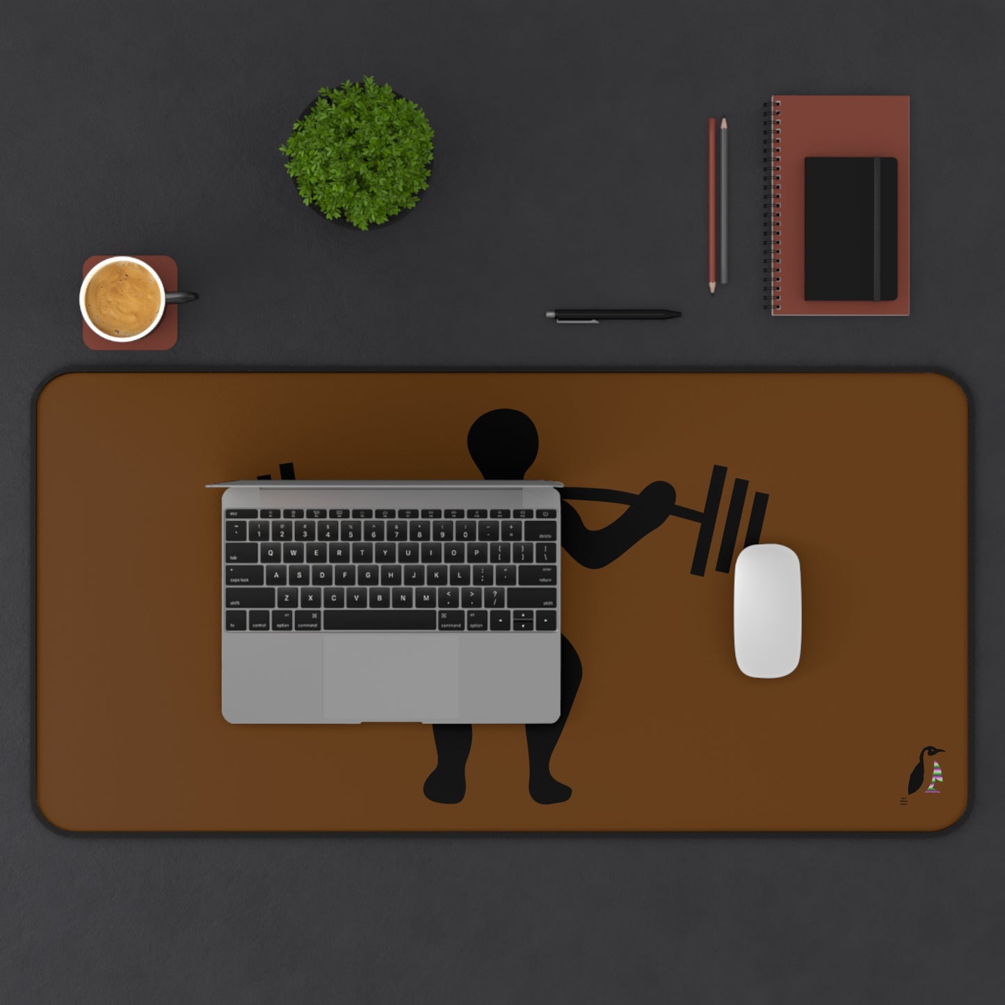 Desk Mat: Weightlifting Brown