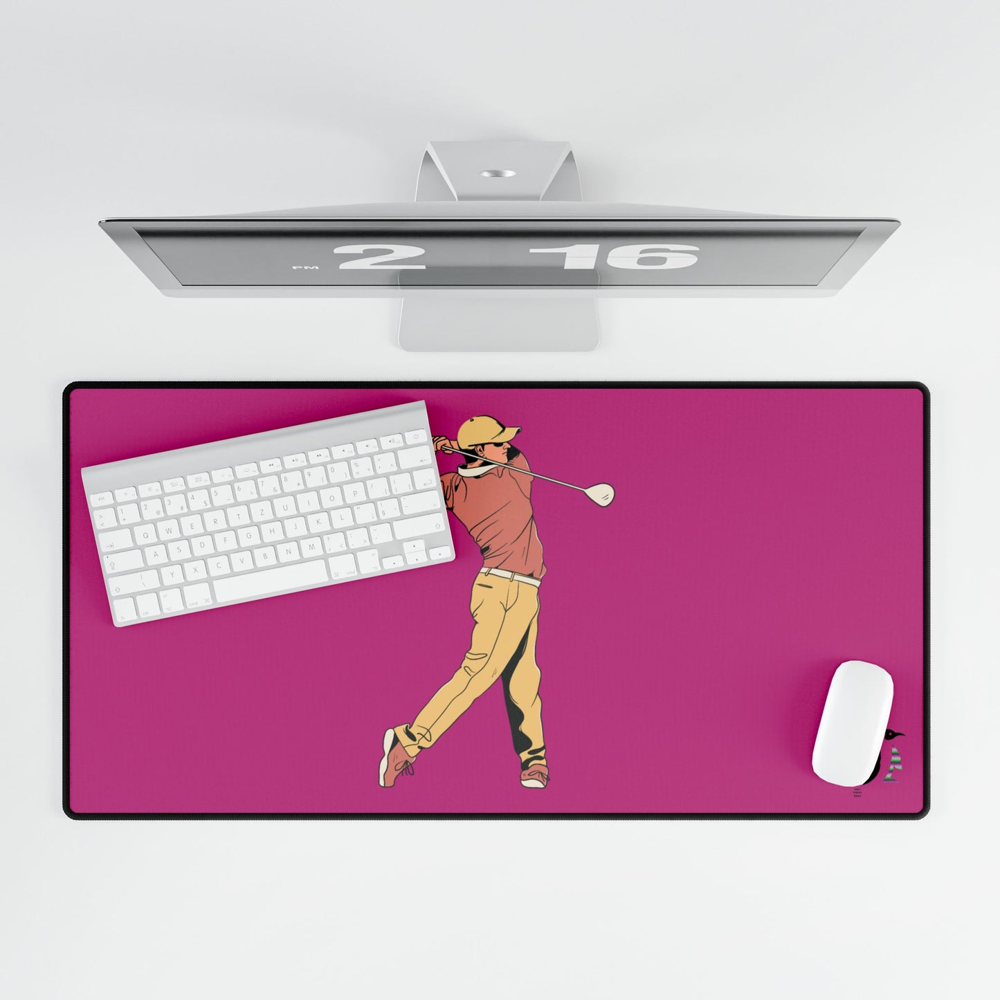 Desk Mats: Golf Pink