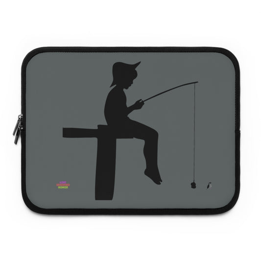 Laptop Sleeve: Fishing Dark Grey