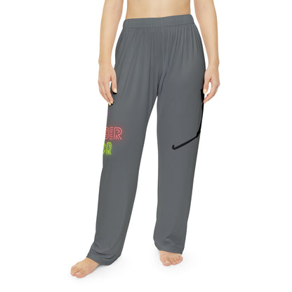 Pambabaeng Pajama Pants: Hockey Dark Grey