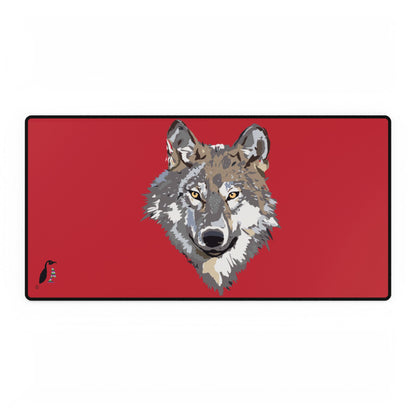 Desk Mats: Wolves Dark Red