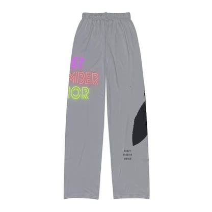 Kids Pajama Pants: Crazy Penguin World Logo Grey