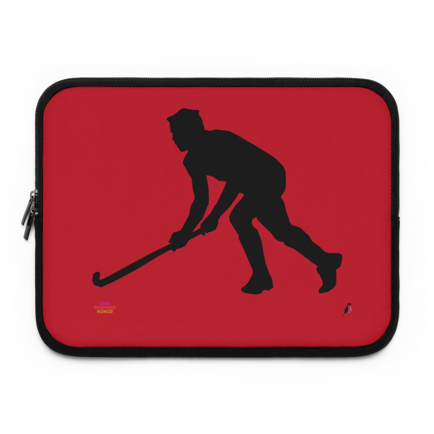 Laptop Sleeve: Hockey Dark Red