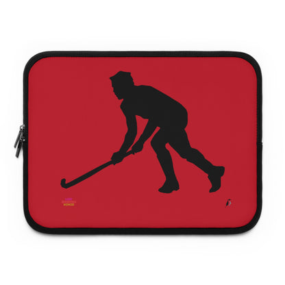 Laptop Sleeve: Hockey Dark Red