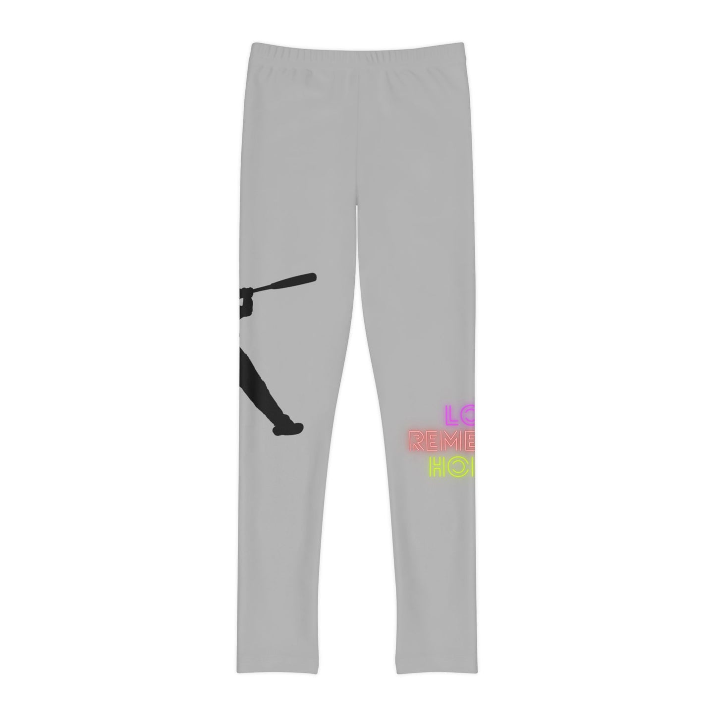 Youth Full-Length Leggings: Baseball Lite Grey