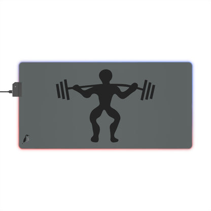 LED Gaming Mouse Pad: Weightlifting Dark Grey