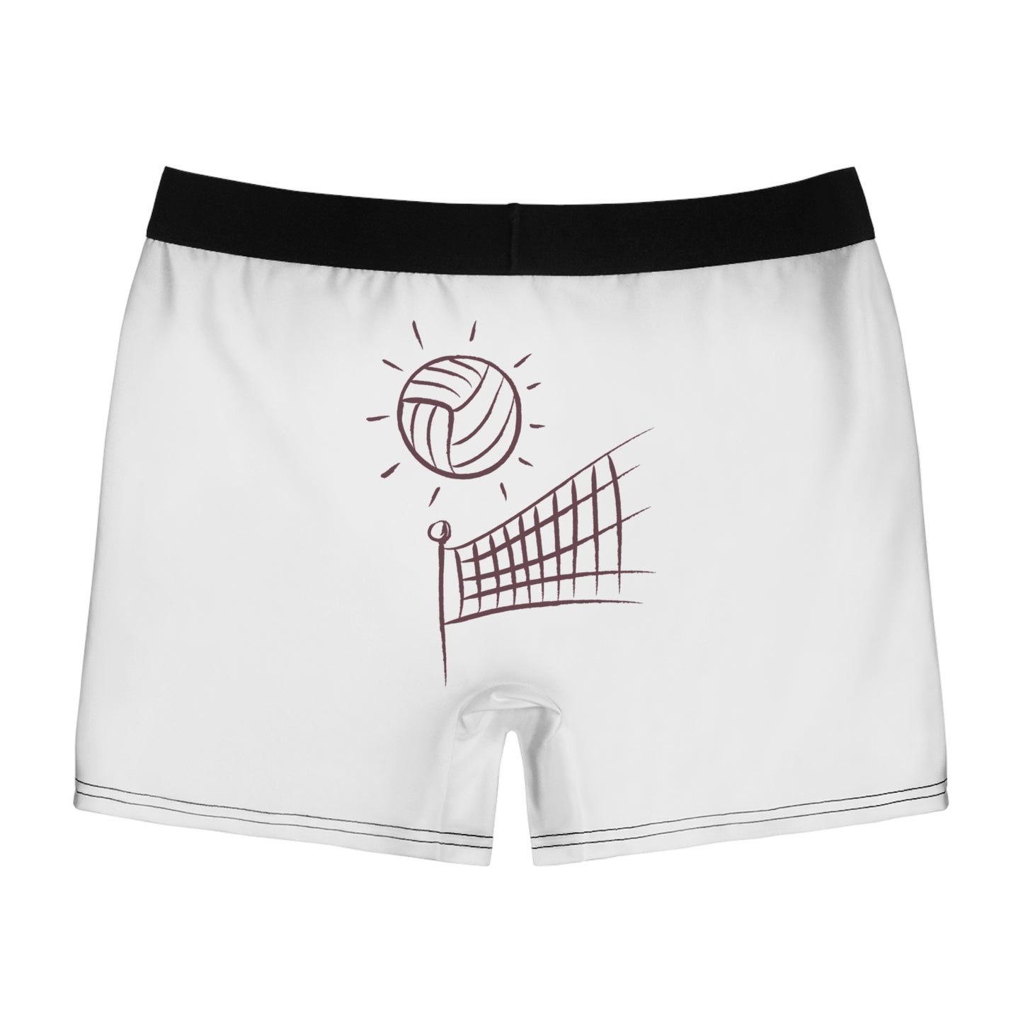 Men's Boxer Briefs: Volleyball: White